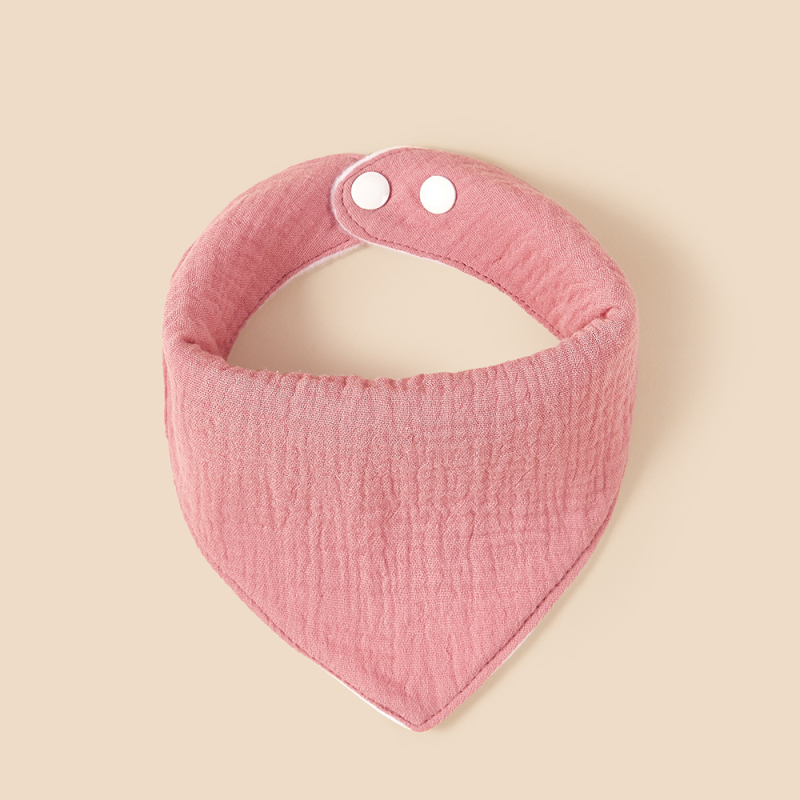 Baba etető és háromszög törölköző, 100% pamut, nedvszívó, egyszínű dizájn, magáncímke elérhető, 0–3 éveseknek