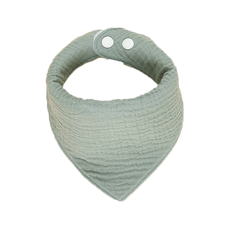 Baba etető és háromszög törölköző, 100% pamut, nedvszívó, egyszínű dizájn, magáncímke elérhető, 0–3 éveseknek