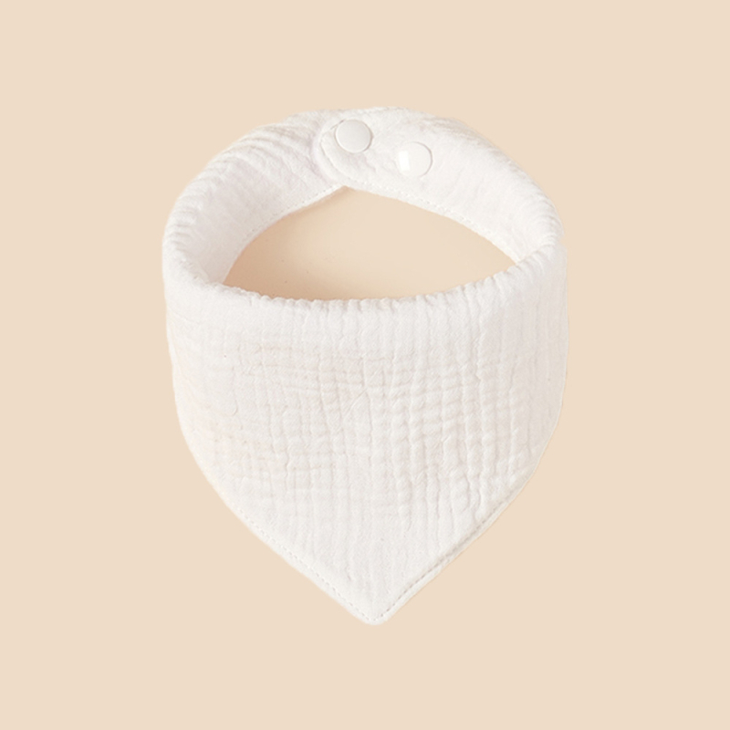 Baba etető és háromszög törölköző, 100% pamut, nedvszívó, egyszínű dizájn, magáncímke elérhető, 0–3 éveseknek