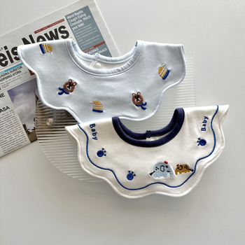 Gyerekeknek készült pamutból készült vízálló, hímzett etetőkönyv – nagy méret, tejfelszívó, lélegző, 3–8 éveseknek