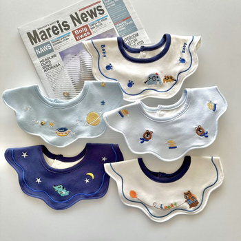 Gyerekeknek készült pamutból készült vízálló, hímzett etetőkönyv – nagy méret, tejfelszívó, lélegző, 3–8 éveseknek