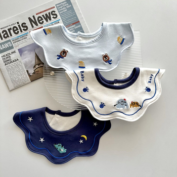 Gyerekeknek készült pamutból készült vízálló, hímzett etetőkönyv – nagy méret, tejfelszívó, lélegző, 3–8 éveseknek