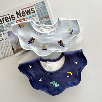 Gyerekeknek készült pamutból készült vízálló, hímzett etetőkönyv – nagy méret, tejfelszívó, lélegző, 3–8 éveseknek