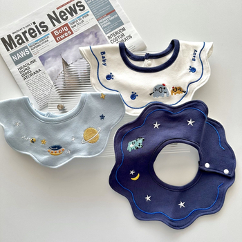 Gyerekeknek készült pamutból készült vízálló, hímzett etetőkönyv – nagy méret, tejfelszívó, lélegző, 3–8 éveseknek