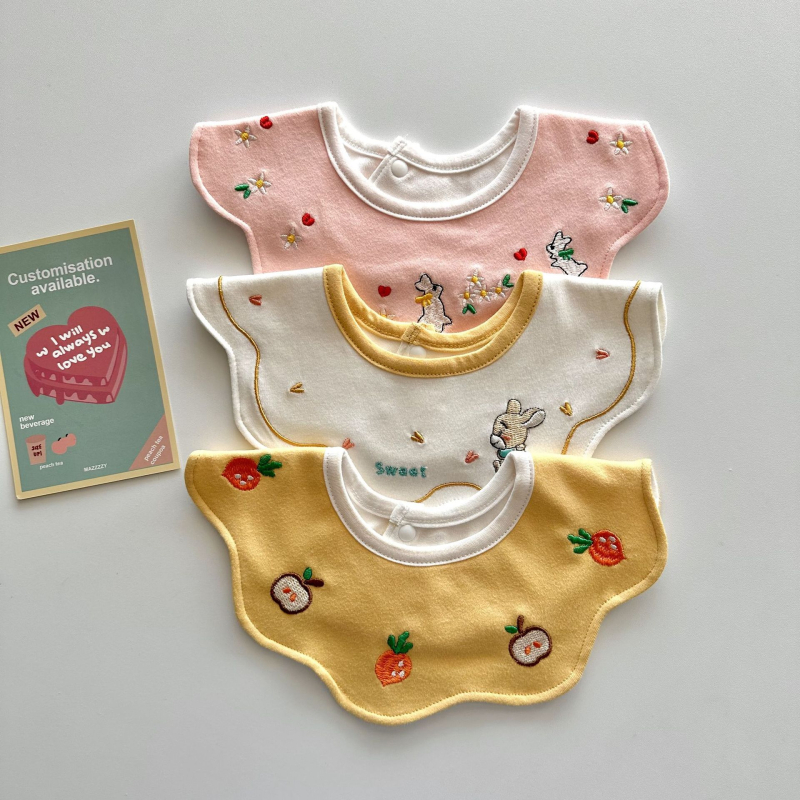 Gyerekeknek készült pamutból készült vízálló, hímzett etetőkönyv – nagy méret, tejfelszívó, lélegző, 3–8 éveseknek