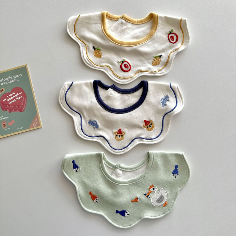 Gyerekeknek készült pamutból készült vízálló, hímzett etetőkönyv – nagy méret, tejfelszívó, lélegző, 3–8 éveseknek