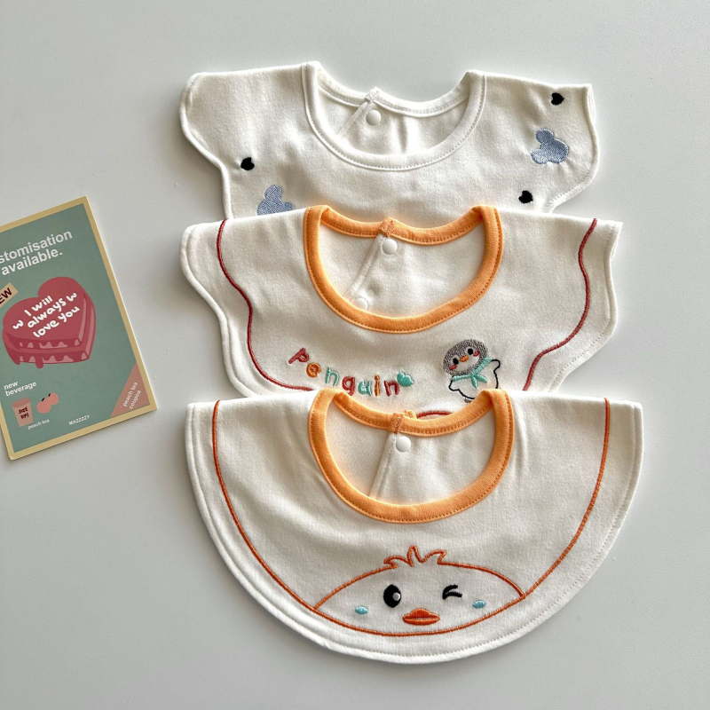 Gyerekeknek készült pamutból készült vízálló, hímzett etetőkönyv – nagy méret, tejfelszívó, lélegző, 3–8 éveseknek