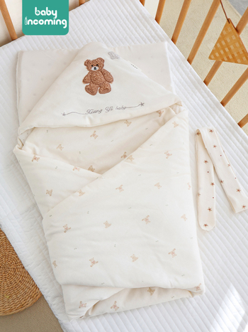 Zīdaiņu kokvilnas šūpju segu ar karikatūras apdruku, no dzimšanas, 100% kokvilna, drošības klase A