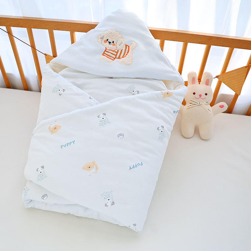 Zīdaiņu kokvilnas šūpju segu ar karikatūras apdruku, no dzimšanas, 100% kokvilna, drošības klase A