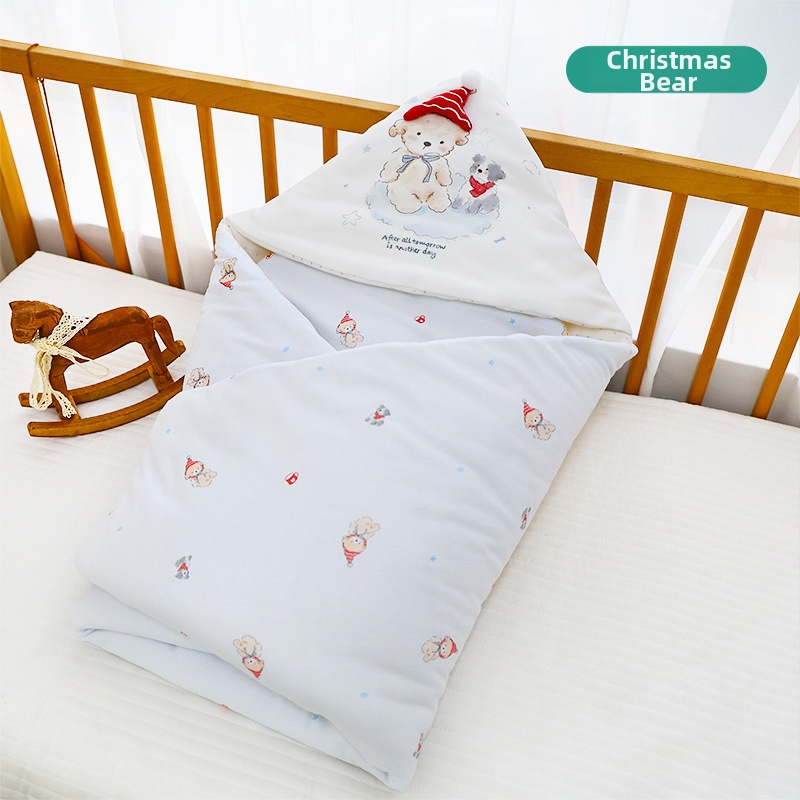 Zīdaiņu kokvilnas šūpju segu ar karikatūras apdruku, no dzimšanas, 100% kokvilna, drošības klase A