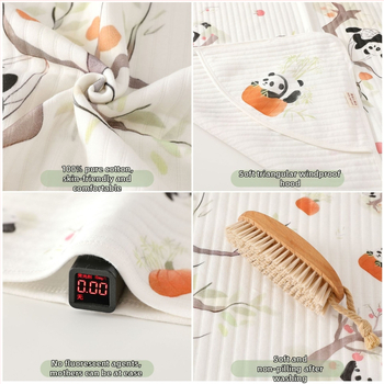 Zīdaiņa šūšanas sega - tīrs kokvilna, Space Cotton pildījums, trīs slāņu siltums, karikatūras raksts, Drošības klase A