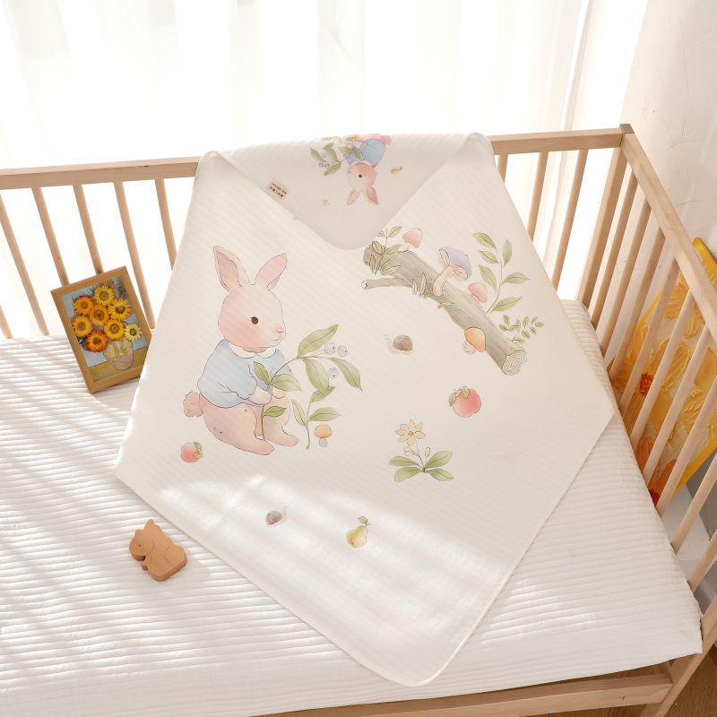 Zīdaiņa šūšanas sega - tīrs kokvilna, Space Cotton pildījums, trīs slāņu siltums, karikatūras raksts, Drošības klase A