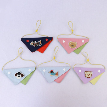 Trikampis šalikas augintiniams, spalvų derinimo raštas, audinys, siuvinėjimas, bendro naudojimo, Japonijos ir Pietų Korėjos stilius