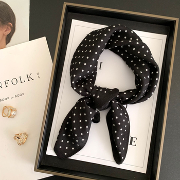 Γυναικείος τετράγωνος φουλάρι από βαμβάκι-λινό, με πουά μοτίβο, warp-knit ύφανση, διπλής χρήσης εσάρπα για την άνοιξη