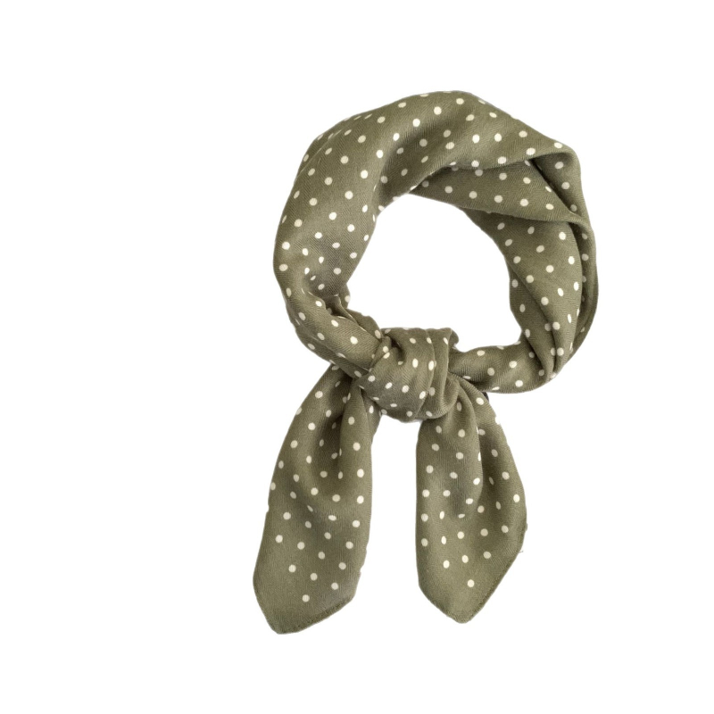 Γυναικείος τετράγωνος φουλάρι από βαμβάκι-λινό, με πουά μοτίβο, warp-knit ύφανση, διπλής χρήσης εσάρπα για την άνοιξη