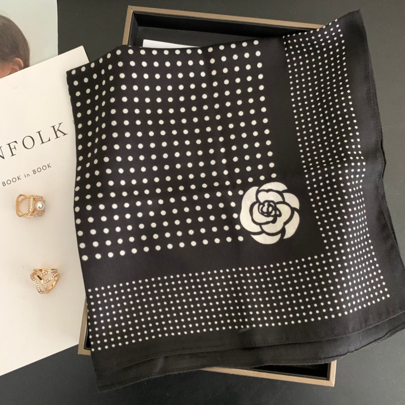 Γυναικείος τετράγωνος φουλάρι από βαμβάκι-λινό, με πουά μοτίβο, warp-knit ύφανση, διπλής χρήσης εσάρπα για την άνοιξη