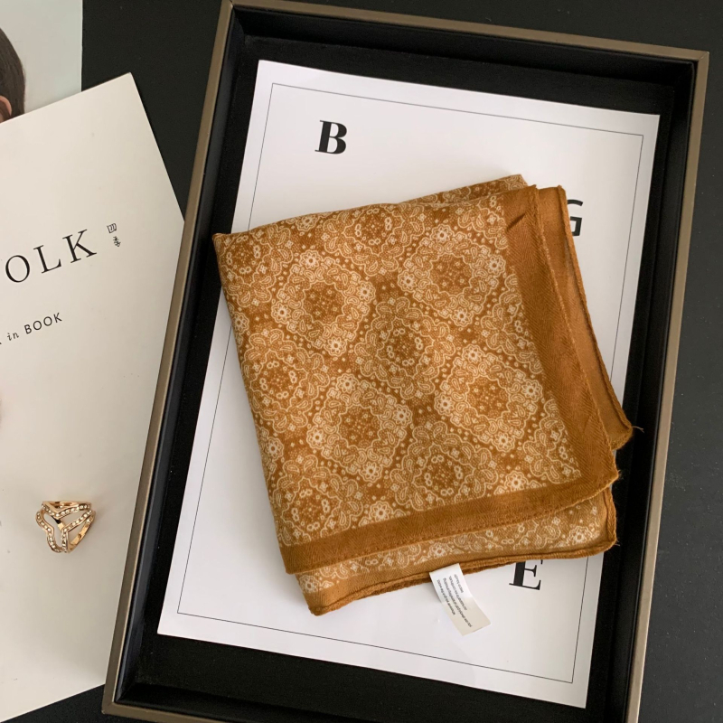 Γυναικείος τετράγωνος φουλάρι από βαμβάκι-λινό, με πουά μοτίβο, warp-knit ύφανση, διπλής χρήσης εσάρπα για την άνοιξη