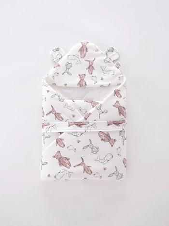 Zīdaiņu kokvilnas sedziņa – karikatūras raksts, pildījums: cits, piemērota pavasarim, rudenim un ziemai, vecums: zīdaiņi