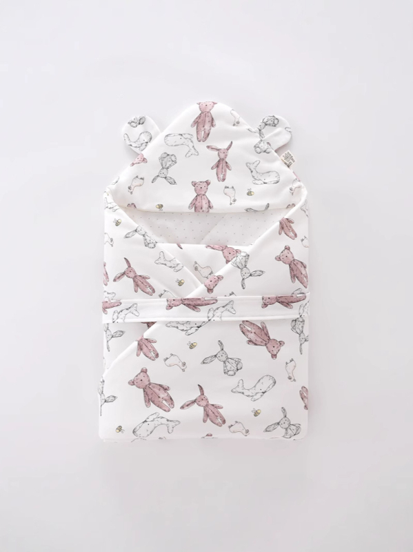 Zīdaiņu kokvilnas sedziņa – karikatūras raksts, pildījums: cits, piemērota pavasarim, rudenim un ziemai, vecums: zīdaiņi