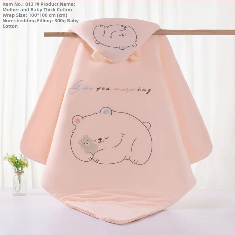 Zīdaiņu pleds no tīra kokvilnas bieza sega ar mazgājamu pildījumu dzīvnieku un karikatūru raksts piemērots pavasarim rudens ziemai