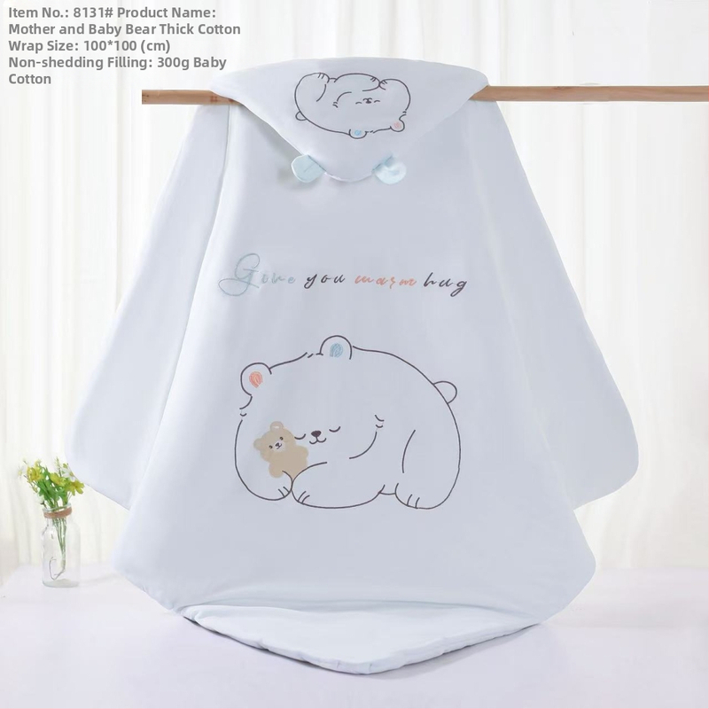 Zīdaiņu pleds no tīra kokvilnas bieza sega ar mazgājamu pildījumu dzīvnieku un karikatūru raksts piemērots pavasarim rudens ziemai