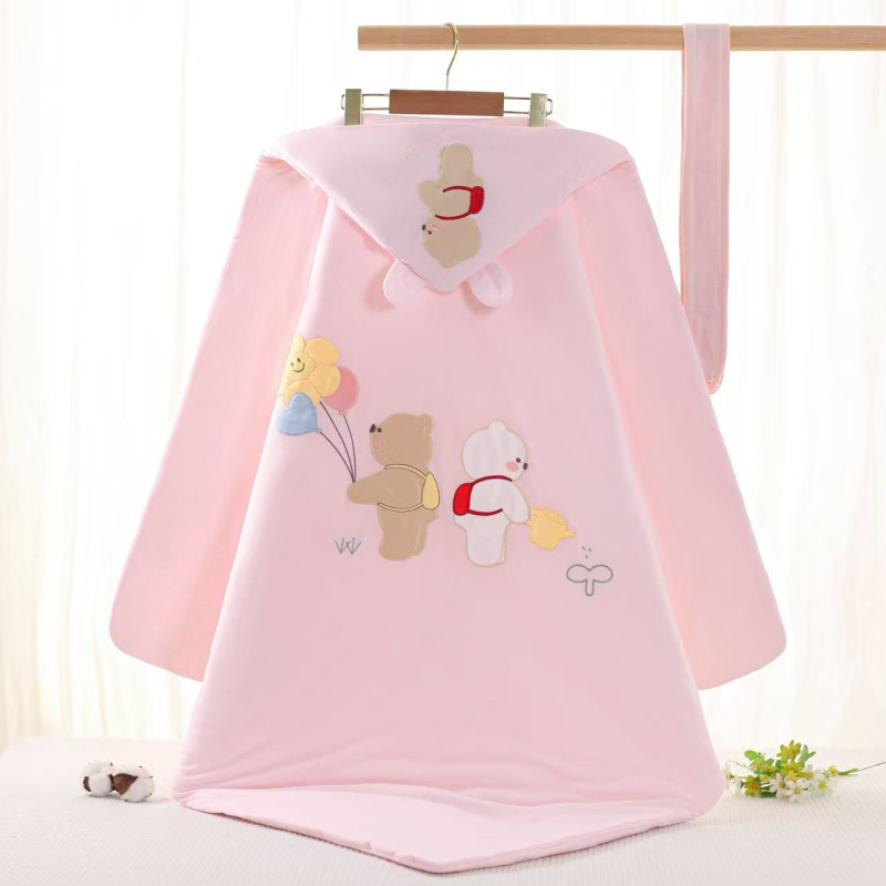 Zīdaiņu pleds no tīra kokvilnas bieza sega ar mazgājamu pildījumu dzīvnieku un karikatūru raksts piemērots pavasarim rudens ziemai