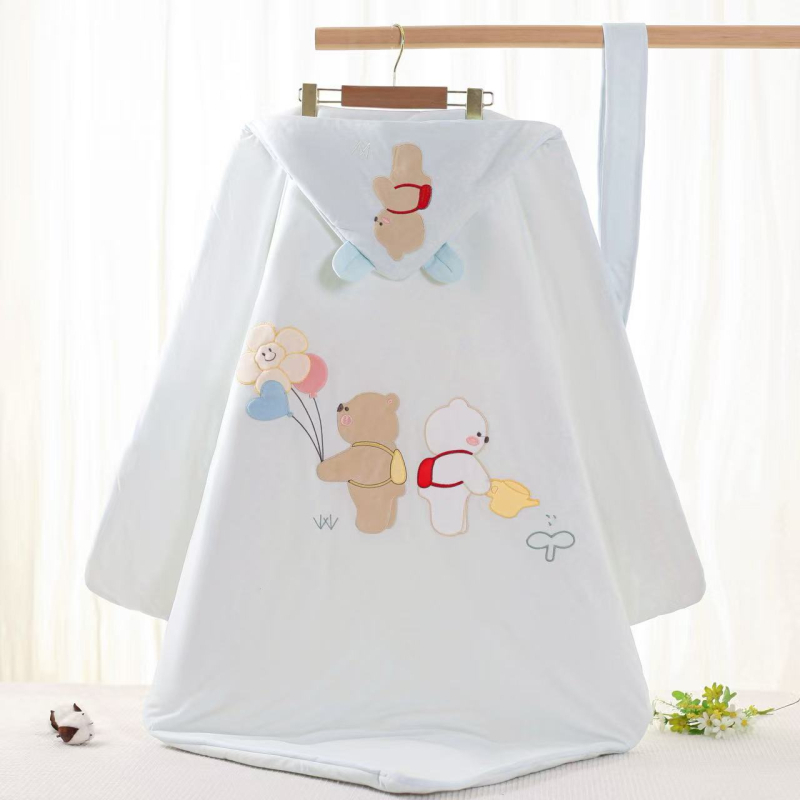 Zīdaiņu pleds no tīra kokvilnas bieza sega ar mazgājamu pildījumu dzīvnieku un karikatūru raksts piemērots pavasarim rudens ziemai