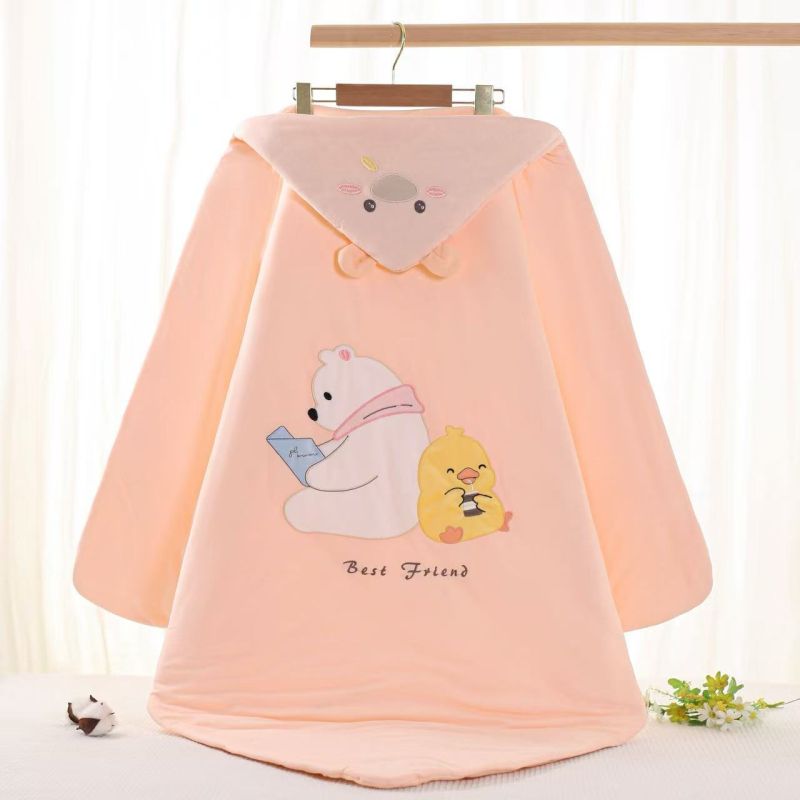 Zīdaiņu pleds no tīra kokvilnas bieza sega ar mazgājamu pildījumu dzīvnieku un karikatūru raksts piemērots pavasarim rudens ziemai