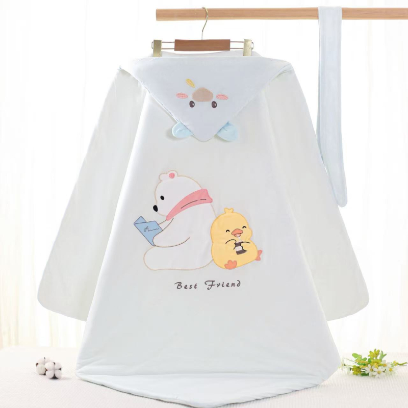 Zīdaiņu pleds no tīra kokvilnas bieza sega ar mazgājamu pildījumu dzīvnieku un karikatūru raksts piemērots pavasarim rudens ziemai