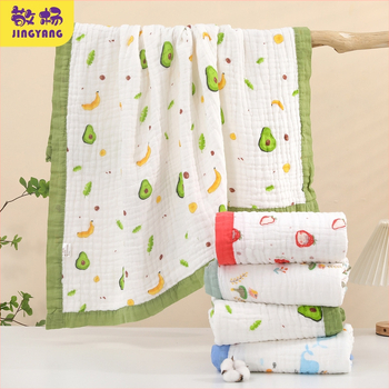 Zīdaiņu gazes vannas dvielis ar dzīvnieku un multenes apdrukām, 100% kokvilna, piemērots vasarai-pavasarim un rudenei, bērniem 1-3 gadiem (80-100 cm), 2024. gada pavasara izlaišana