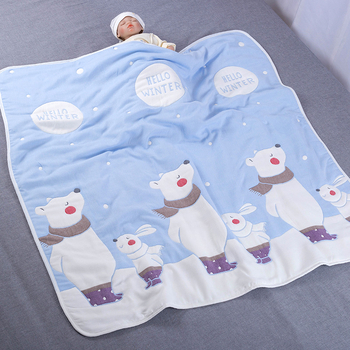 Tízrétegű géz pamut gyerekpléd, jacquard szövés, 40s fonalat, 500 g+