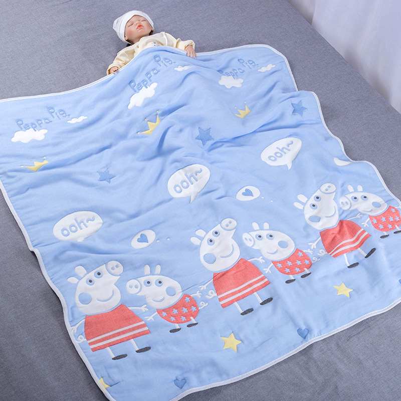 Tízrétegű géz pamut gyerekpléd, jacquard szövés, 40s fonalat, 500 g+