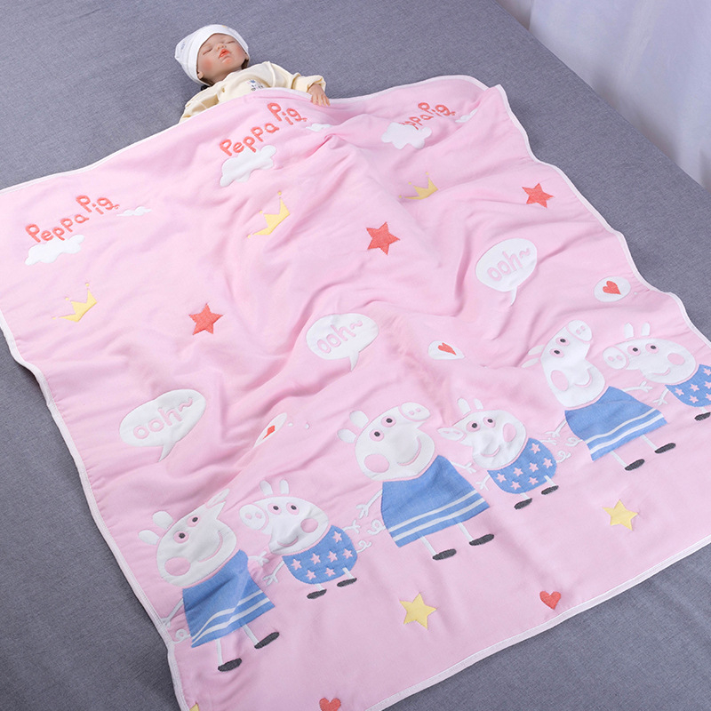 Tízrétegű géz pamut gyerekpléd, jacquard szövés, 40s fonalat, 500 g+