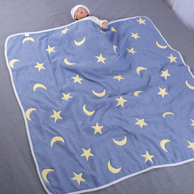 Tízrétegű géz pamut gyerekpléd, jacquard szövés, 40s fonalat, 500 g+