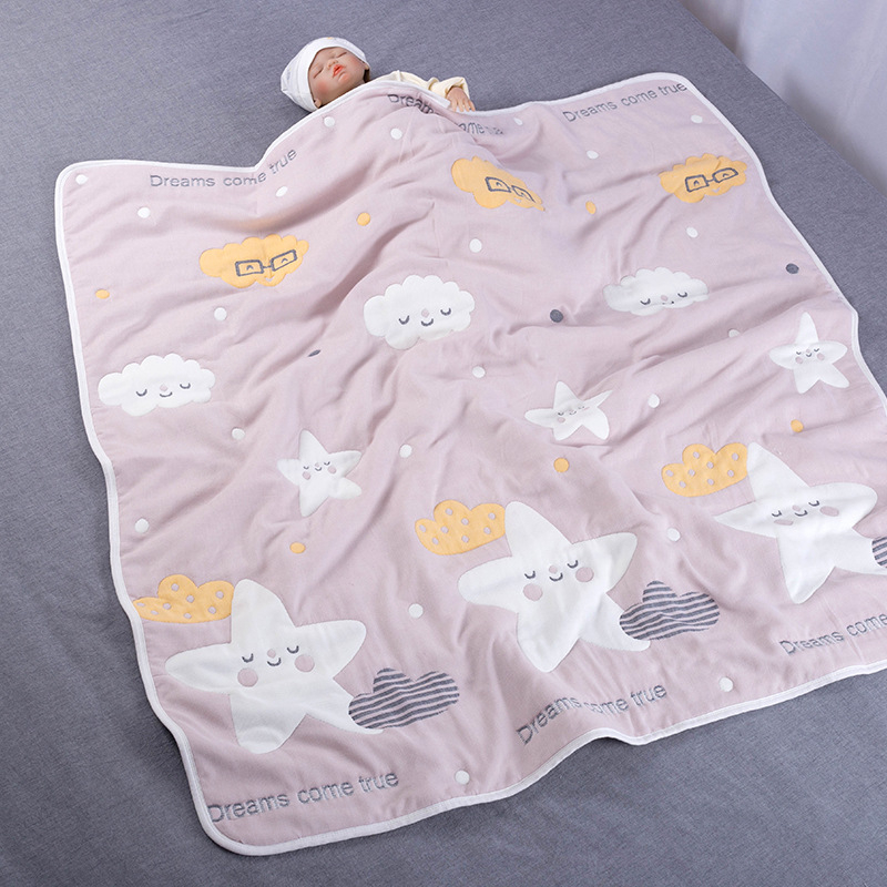 Tízrétegű géz pamut gyerekpléd, jacquard szövés, 40s fonalat, 500 g+