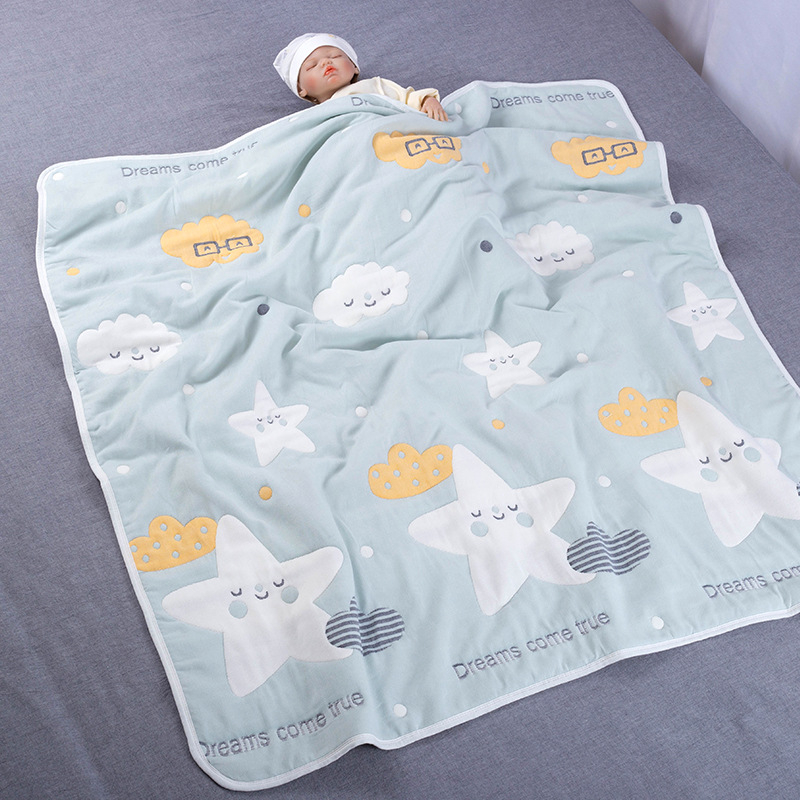 Tízrétegű géz pamut gyerekpléd, jacquard szövés, 40s fonalat, 500 g+