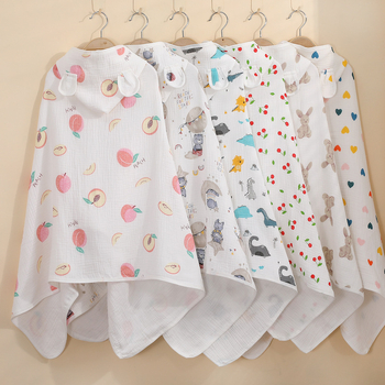 Kapucēts vannas lakats zīdaiņiem un maziem bērniem (1–3 gadi), 95% kokvilna, absorbējošs, rudens lietošanai