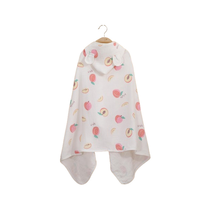 Kapucēts vannas lakats zīdaiņiem un maziem bērniem (1–3 gadi), 95% kokvilna, absorbējošs, rudens lietošanai