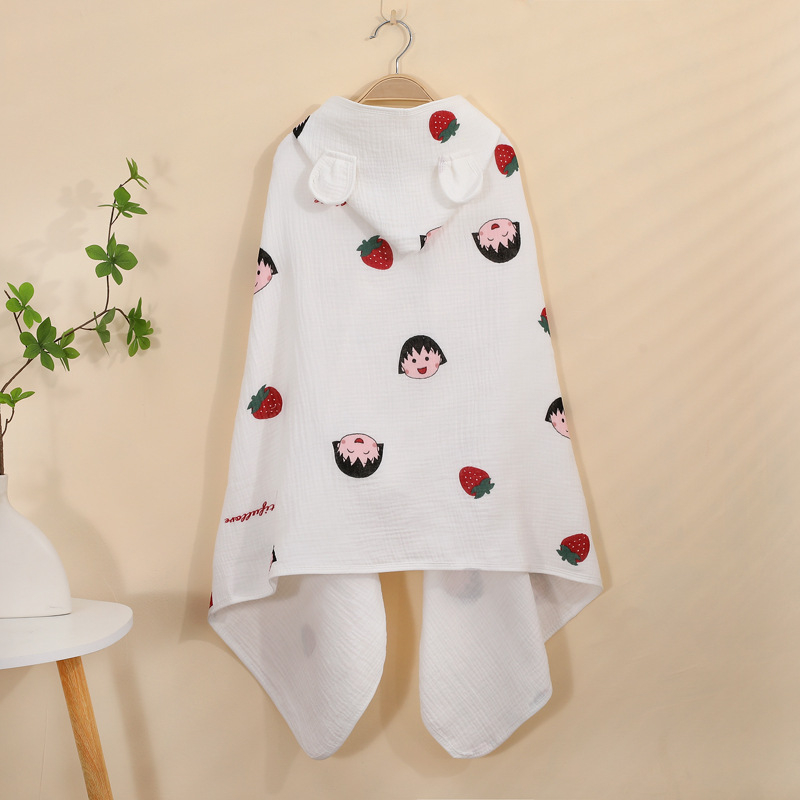 Kapucēts vannas lakats zīdaiņiem un maziem bērniem (1–3 gadi), 95% kokvilna, absorbējošs, rudens lietošanai