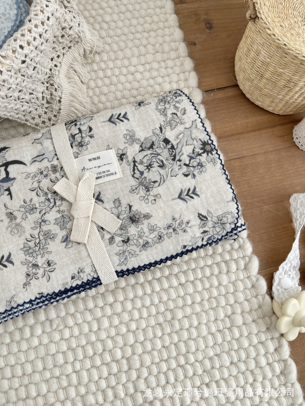 Zīdaiņu wrap no 100% kokvilnas gazes, režģa raksts, Korejas stils, Drošības klase A