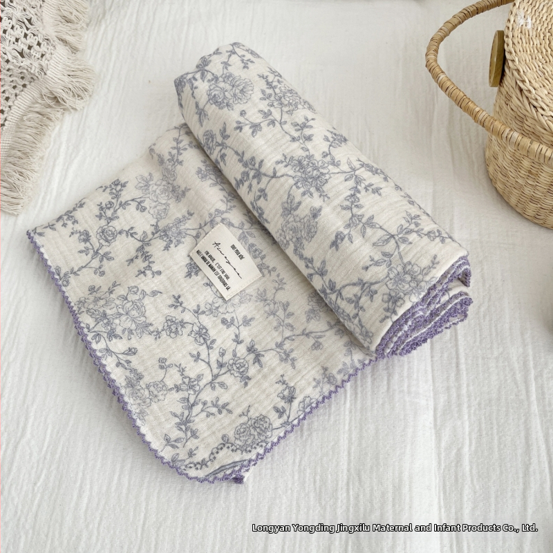 Zīdaiņu wrap no 100% kokvilnas gazes, režģa raksts, Korejas stils, Drošības klase A