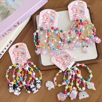 Brățară pentru copii - din plastic/ rășină, stil desen animat, seria Prințese, realizată manual, personalizabilă, pentru copii 3–10 ani.