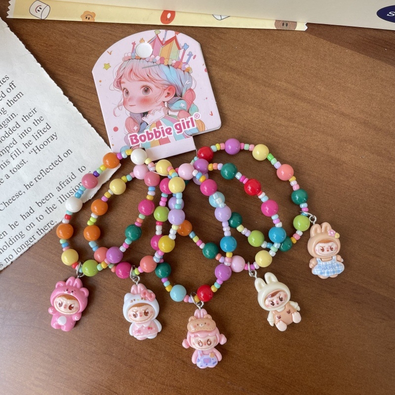 Brățară pentru copii - din plastic/ rășină, stil desen animat, seria Prințese, realizată manual, personalizabilă, pentru copii 3–10 ani.