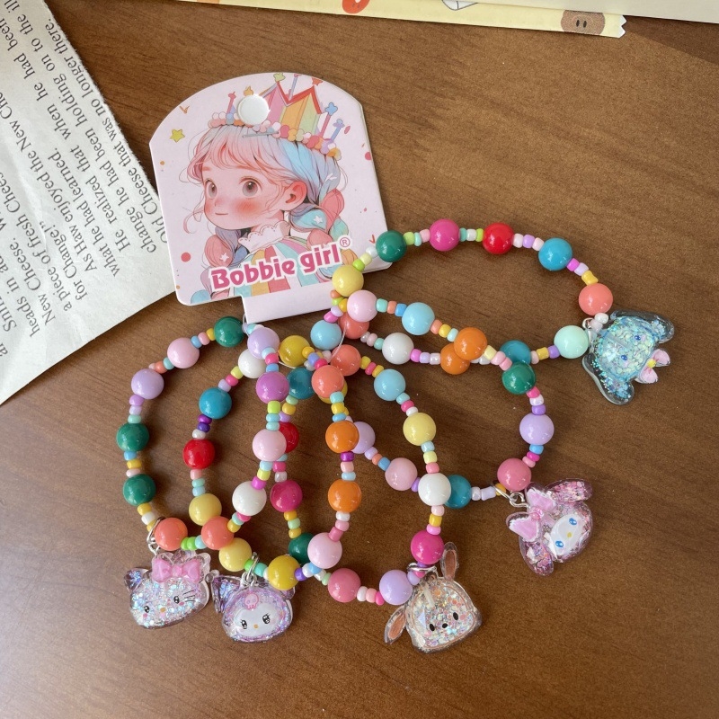 Brățară pentru copii - din plastic/ rășină, stil desen animat, seria Prințese, realizată manual, personalizabilă, pentru copii 3–10 ani.