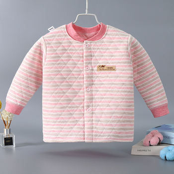 Трислойно топло детско горнище с V-образна яка, 90% памук, за възраст 1–3 години, зимно облекло
