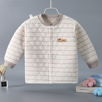 Трислойно топло детско горнище с V-образна яка, 90% памук, за възраст 1–3 години, зимно облекло