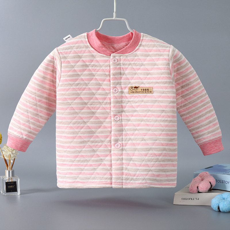 Трислойно топло детско горнище с V-образна яка, 90% памук, за възраст 1–3 години, зимно облекло