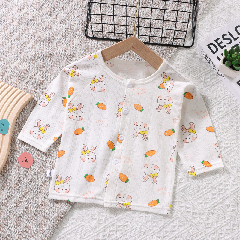 Bērnu kokvilnas vasaras īssrokā T-krekls ar V-veida kaklu 1–3 gadi