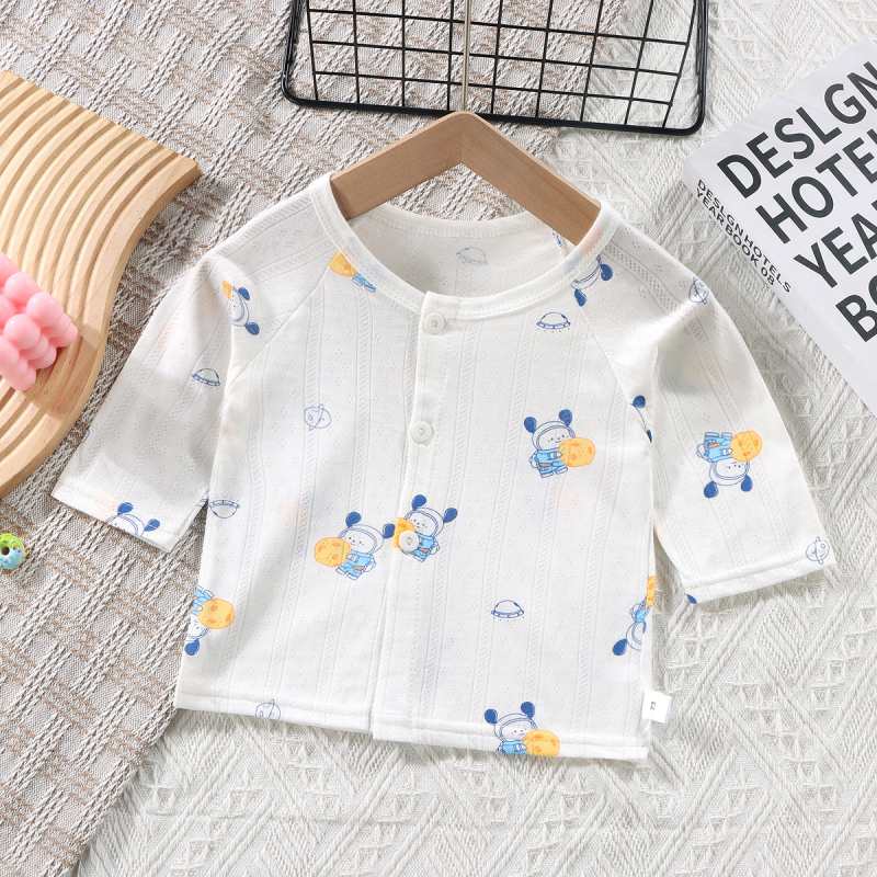 Bērnu kokvilnas vasaras īssrokā T-krekls ar V-veida kaklu 1–3 gadi