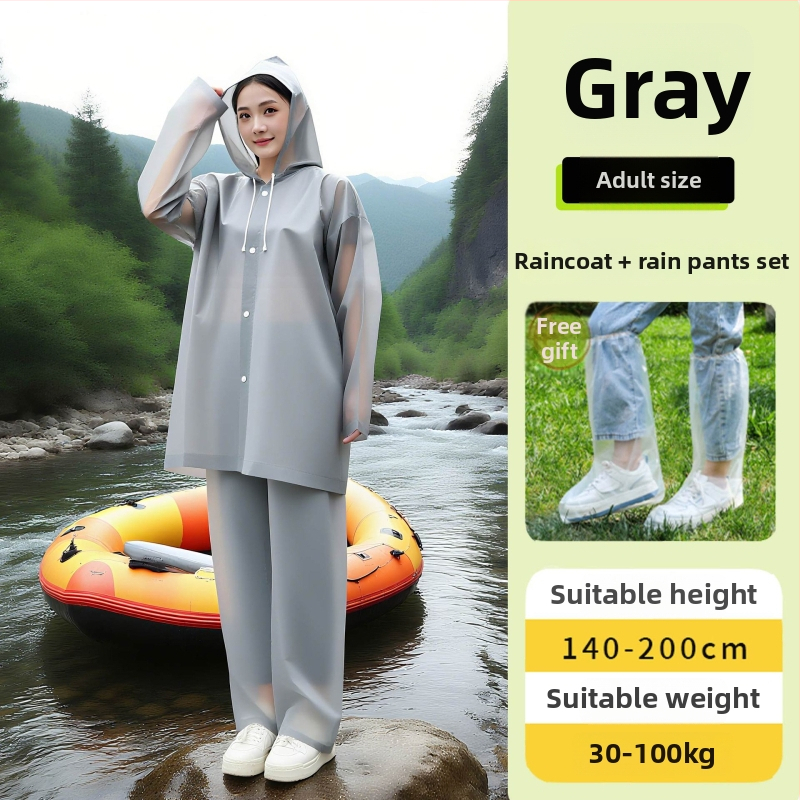 Raftinga lietuspončo pieaugušajiem ar pilnu ķermeņa aizsardzību un kāju pārklājumu, EVA audums, atkārtoti lietojams, PVC ūdensnecaurlaidīgs slānis